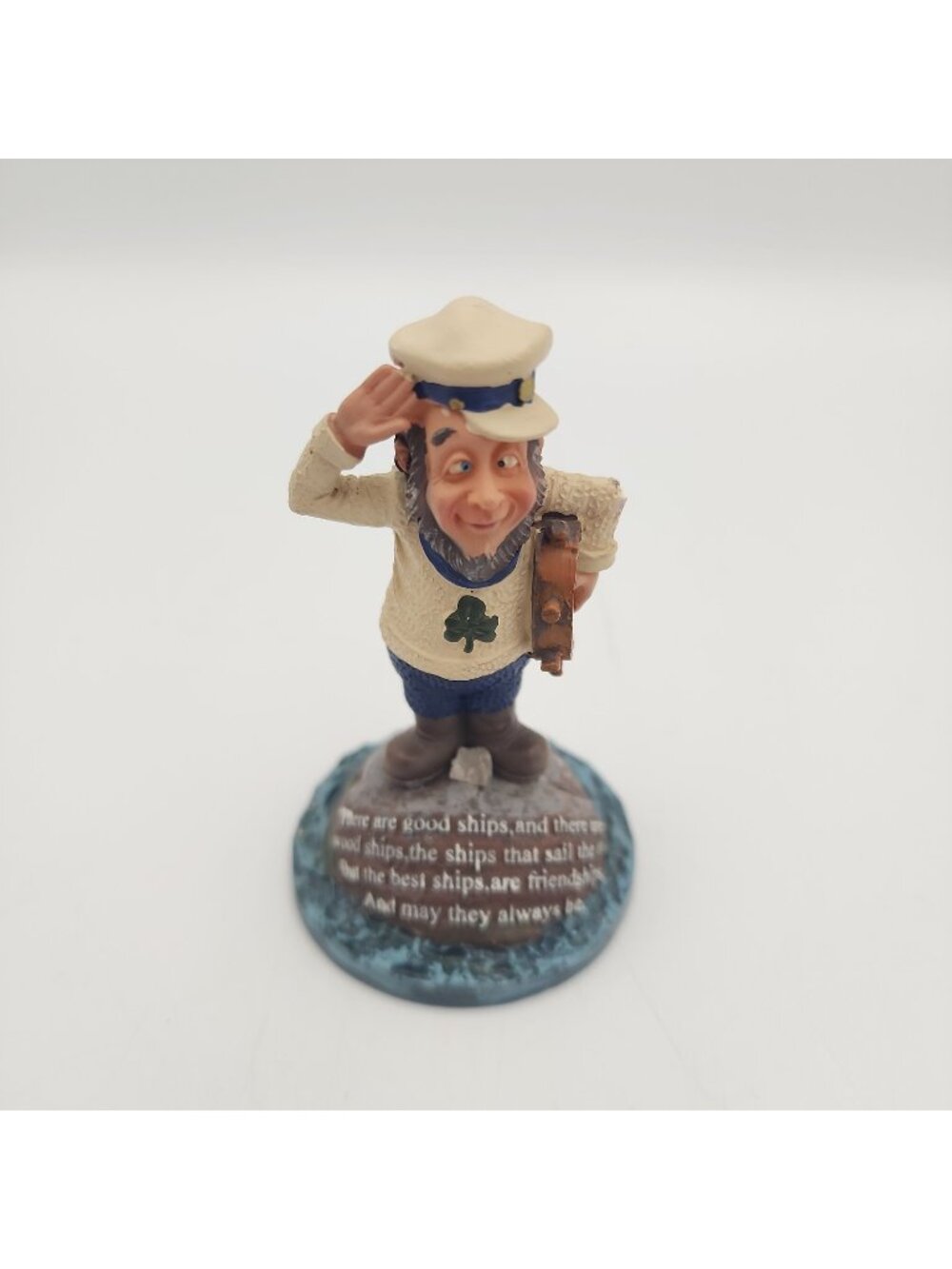 Blarney Irish Souvenir Blue & White 3" Sailor Captian Man Figurine Marine Prayer